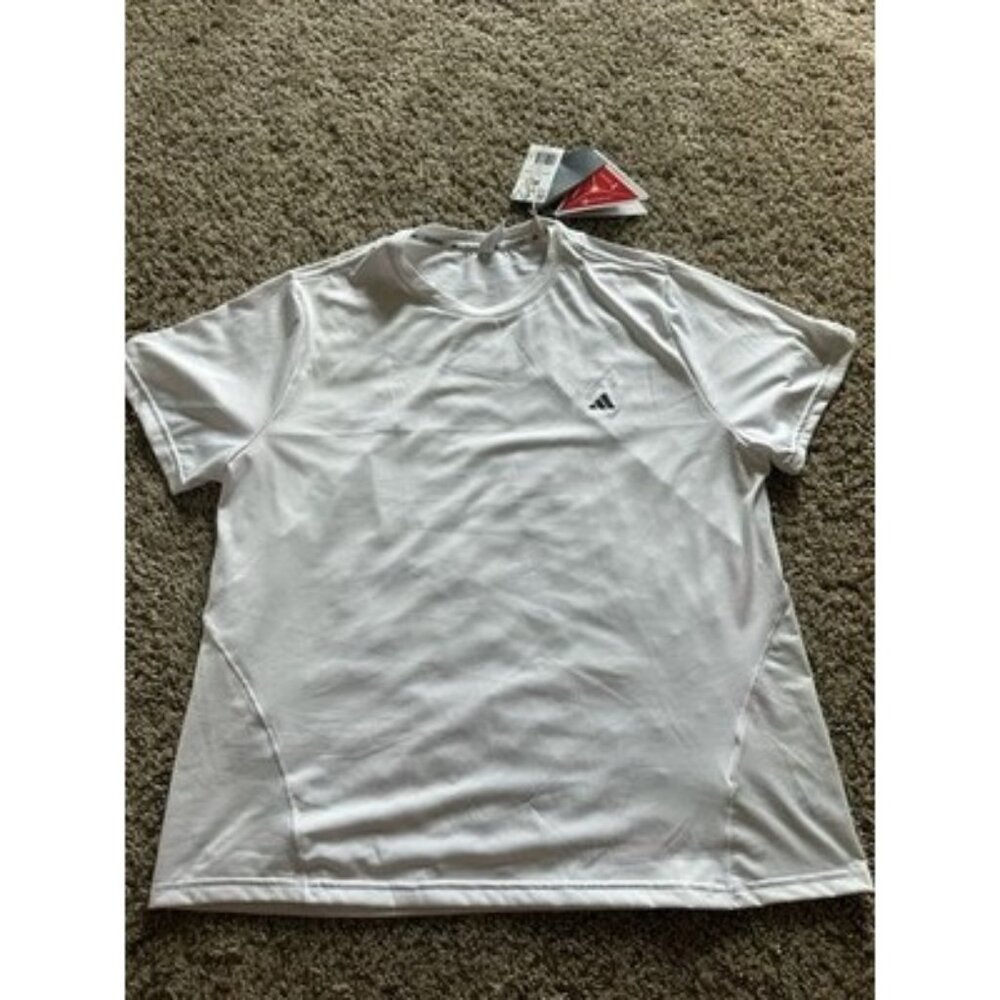 adidas Women's Training T-Shirt Pull Over Short Sleeve White Size XL Logo Active